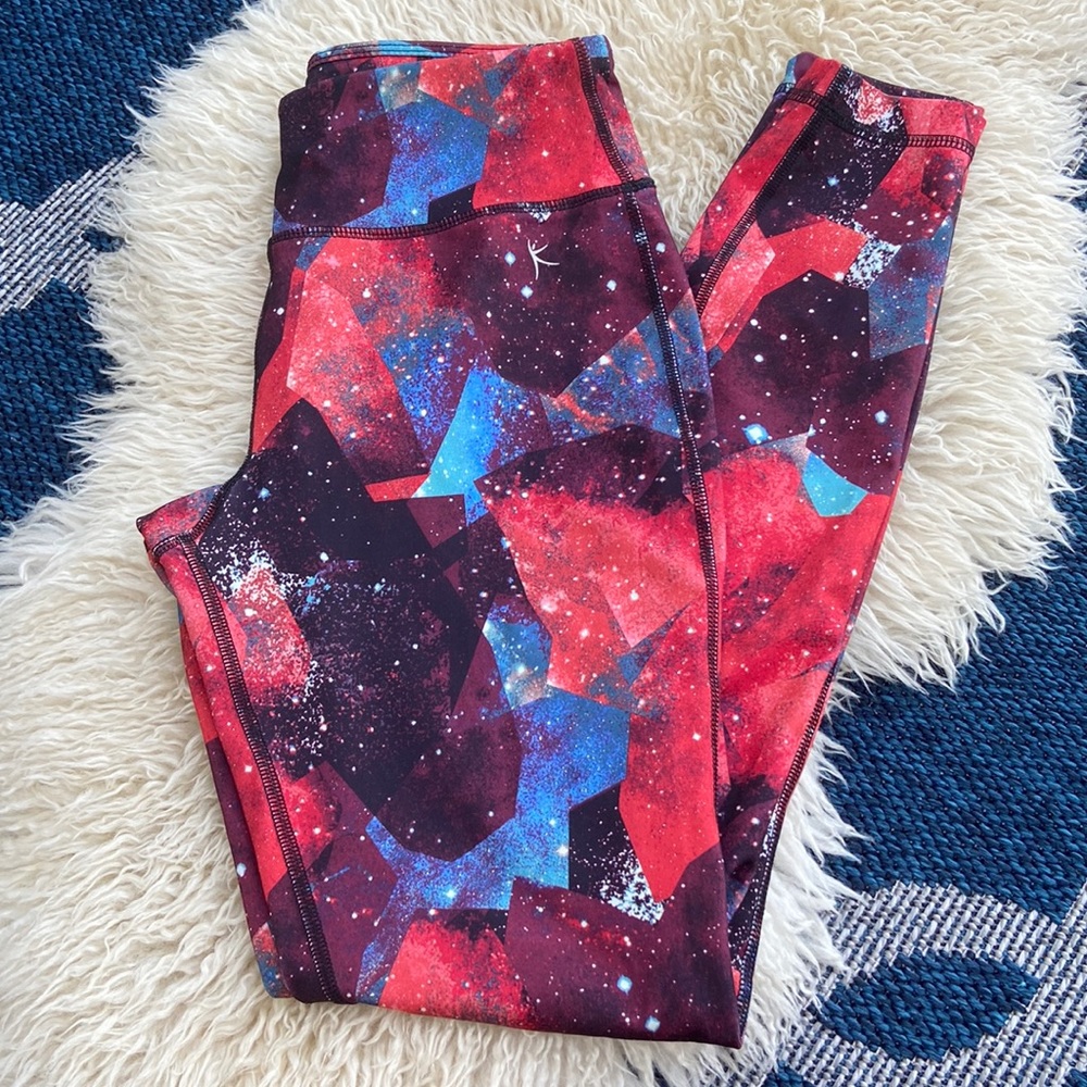 Danskin Womens Yoga Geometric Galaxy Print Yoga Pants XS
